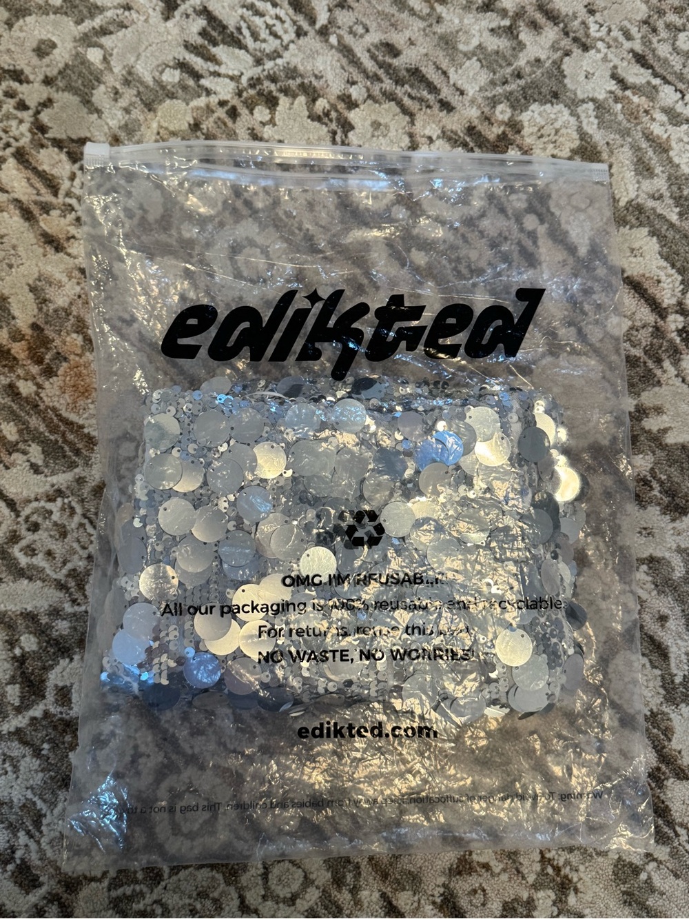 Edikted Sequin Mini Skirt - Picture 3 of 4